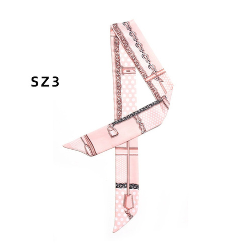 New wave polka dot leather accessories, twisted and bound bag handles, silk scarf small ribbon decoration, scarf strap for women, neck scarf