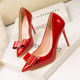 9288-60 han edition contracted fine with shallow mouth pointed sexy high-heeled shoes show thin heels bowknot single shoes