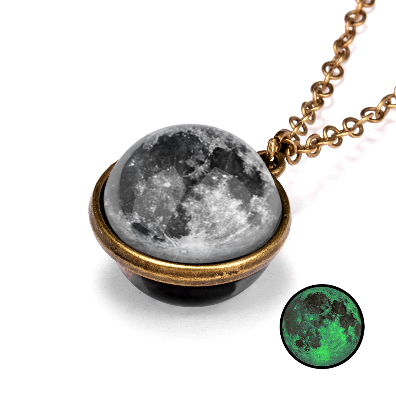 Unisex Gender Vintage Style Constellation Alloy Glass Plating Unisex Pendant Necklace
