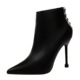 663-2 European and American retro simple winter short boots slim heel super high-heel pointed sexy nightclub slim boots