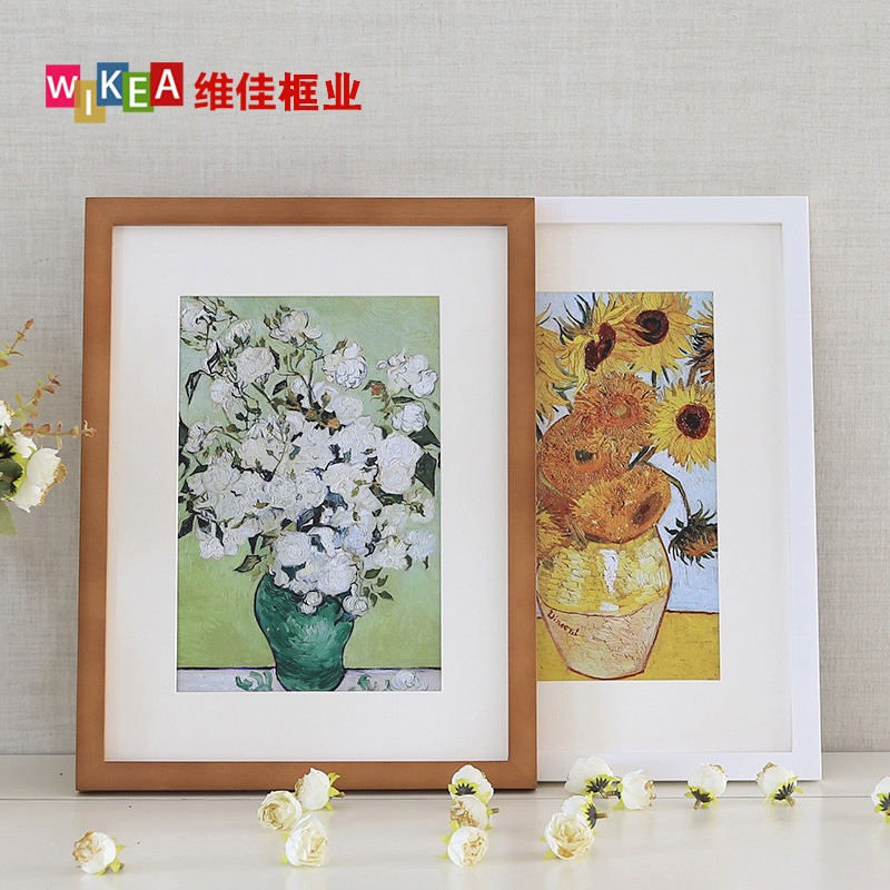 厂家直销A4实木相框批发木质画框a4创意拼图zhua海报框营业执照框