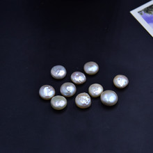 9-10mm 迷你小纽扣天然淡水珍珠异形巴洛克纽扣白透粉散珠无孔