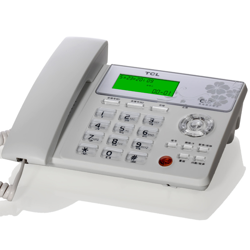 TCL 128 电话机 来电报号 来电显示 语音报号双接口时尚座机电话