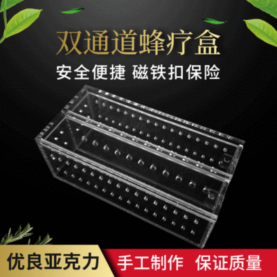 Dual channel Apitherapy customized manual make transparent Apitherapy wholesale 19*9*7.5 Centimeter bee therapy box