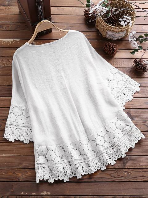 Women's Blouse Half Sleeve Blouses Elegant Solid Color Flower display picture 13