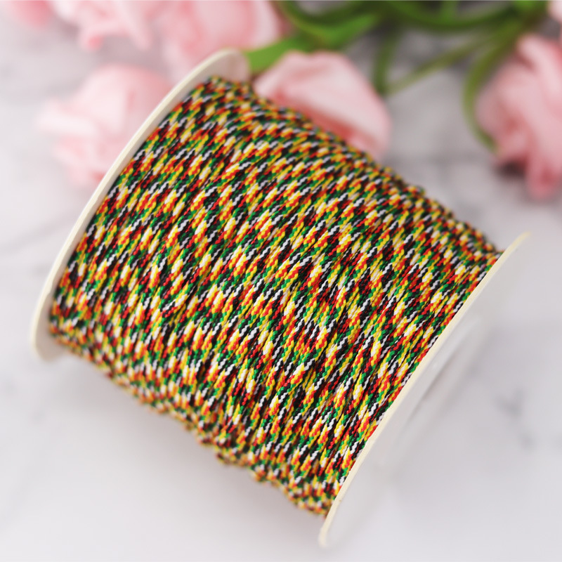 DIY玉线ABCD五色线手工编织绳五彩线手链五彩加金线菩提串珠绳金-阿里巴巴