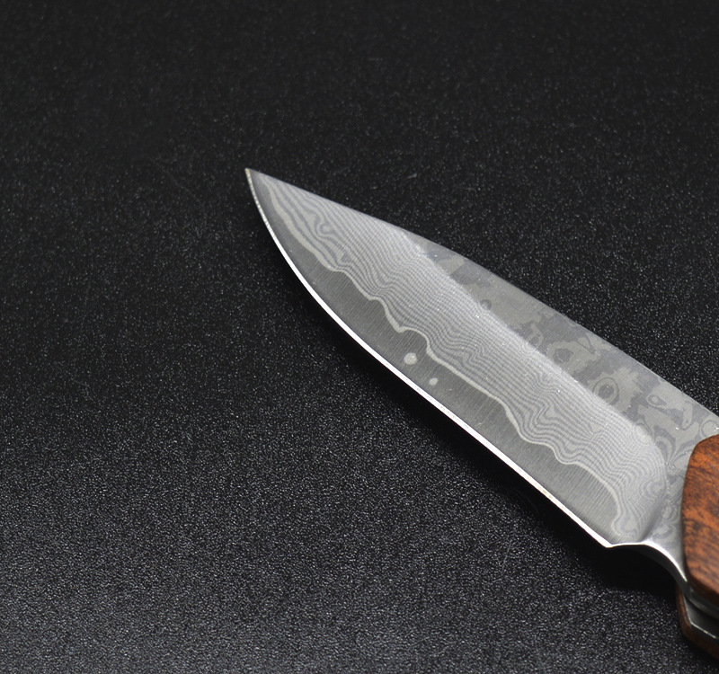 Couteau de survie en Matériau du couteau principal: acier Damas 67 couches matériau stratifié en acier à haute teneur en carbone 316L âme de lame 9cr18Mo 440C - Ref 3398384 Image 8