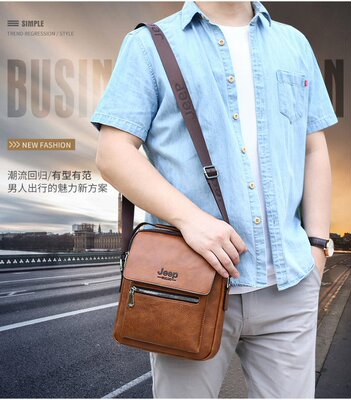 男包2019新款男士单肩包手提斜挎包PU软皮竖款背包IPAD包厂家批发