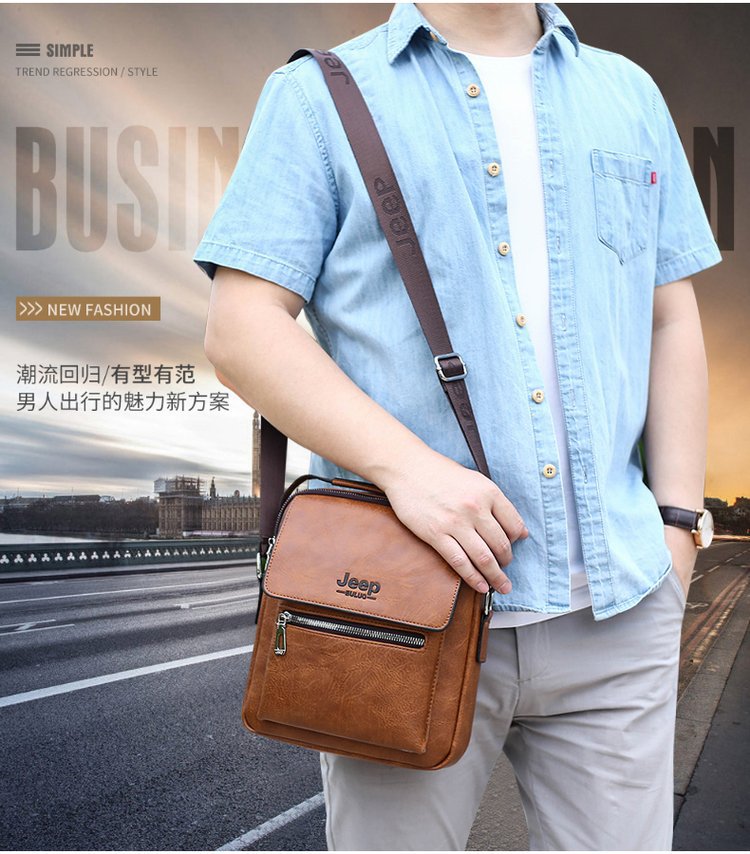 男包2019新款男士单肩包手提斜挎包PU软皮竖款背包IPAD包厂家批发