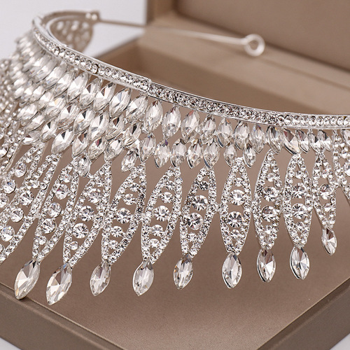 Tuanming bridal jewelry European and American best-selling large crystal crown headband bride wedding beauty pageant catwalk crown