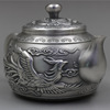 Silver bracelet, teapot, carved high-end tea set, dragon and phoenix