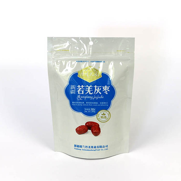 休闲食品包装袋铝箔拉链自立自封袋坚果红枣零食塑料八边封包装袋