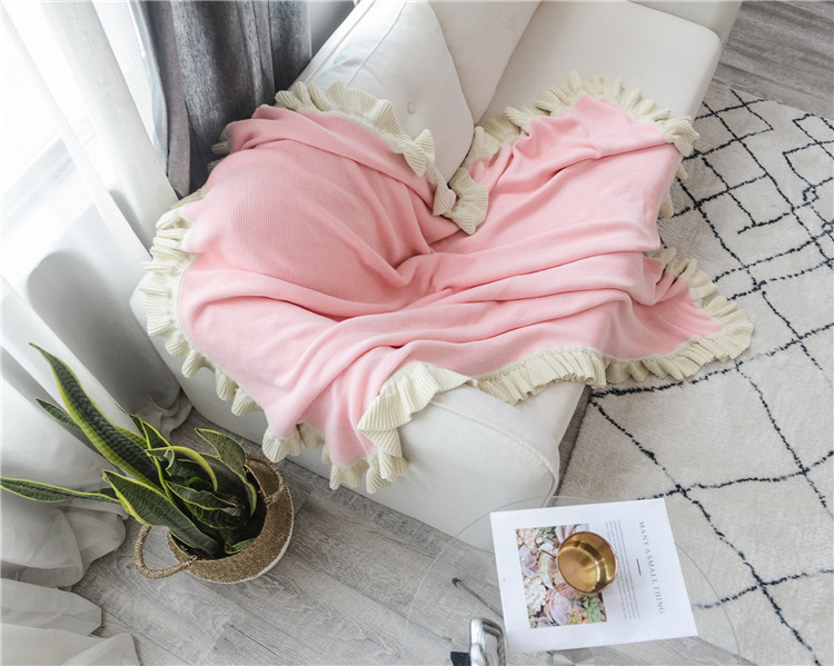 Lehká luxusní severská jednoduchá celobavlněná černá keprová deka do hotelové ložnice, vlněná deka, povlečení_voghion.com