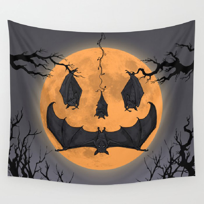 厂家直销跨境专供印花万圣节系列爆款挂毯坐毯壁挂|ms