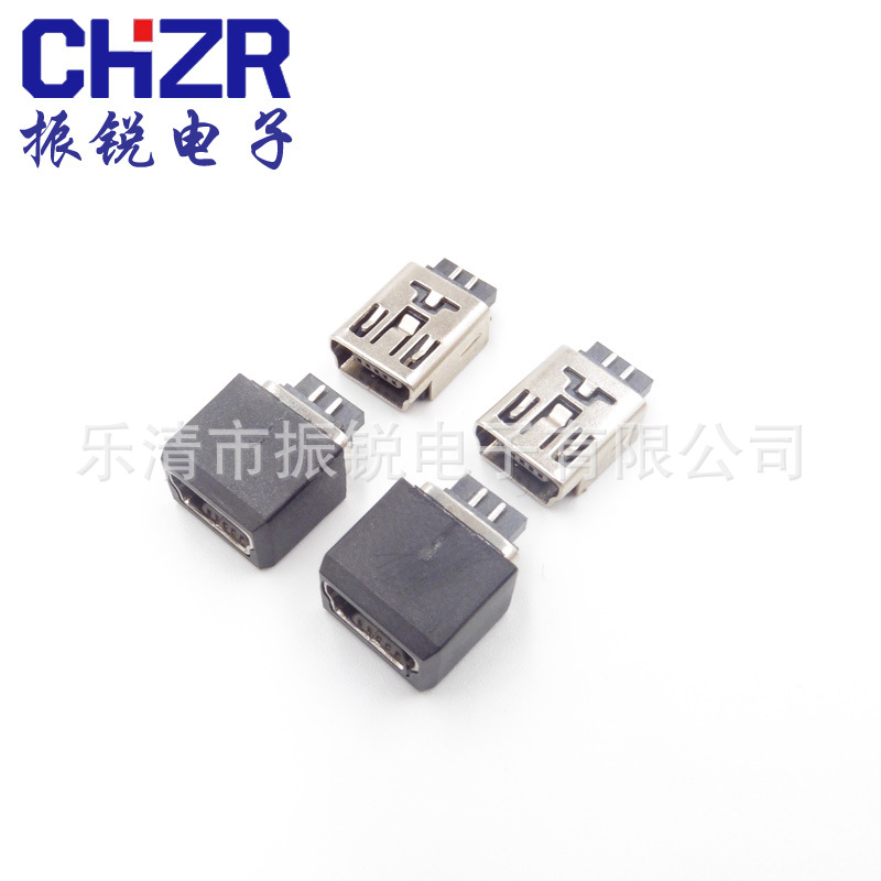 振锐直销mini USB 迷你USB焊线式带护套5P焊线带塑胶护套serise