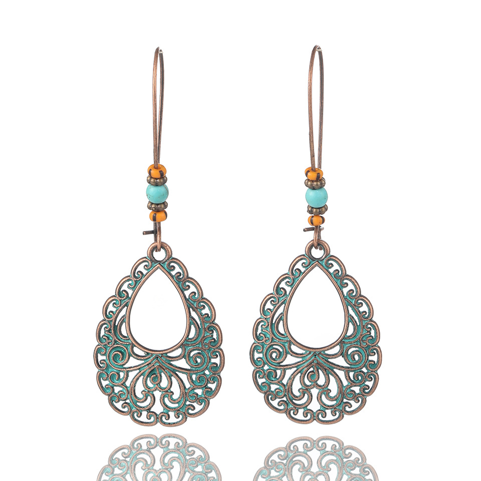 Bohemia Alloy Drop-shaped Hollow Alloy Earrings display picture 9