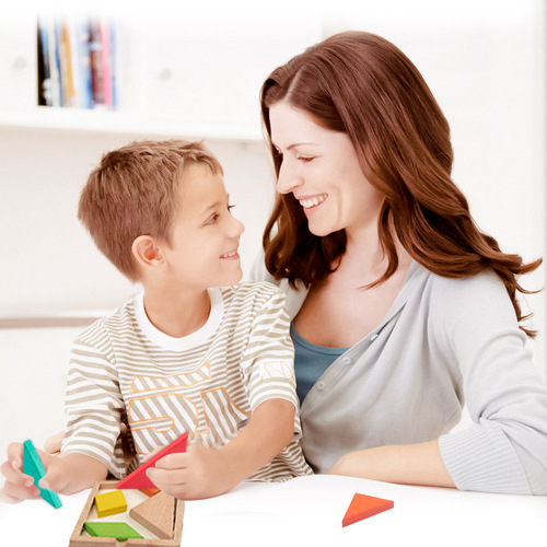 Wood Products Cross-border Children's Early Education Toys Colorful Wooden Interesting Tangram Teaching Aids Development Intellectual Puzzle Puzzles