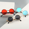 Retro metal sunglasses, glasses solar-powered, punk style, suitable for import