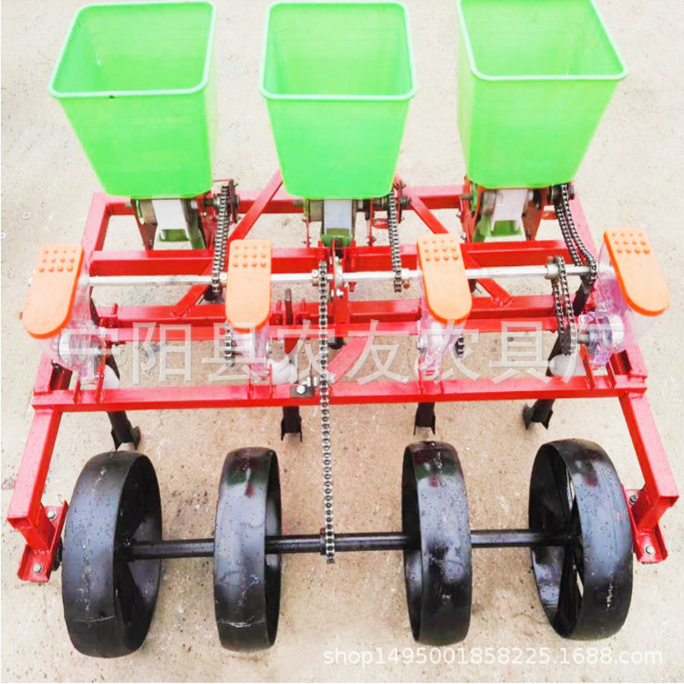 4行谷子蔬菜播种机 大豆高粱毛豆绿豆施肥精播机手扶车动力
