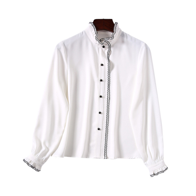 Autumn new chiffon shirt female long-sleeved shirt shirt tide