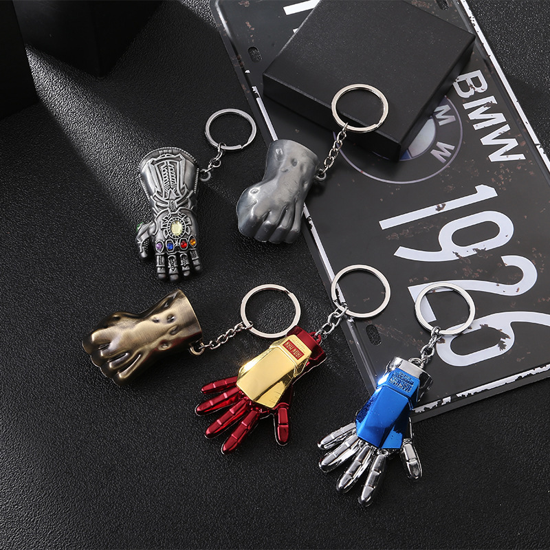 Avengers Iron Man keychain metal American team key ring European and American movie peripheral car accessories gift