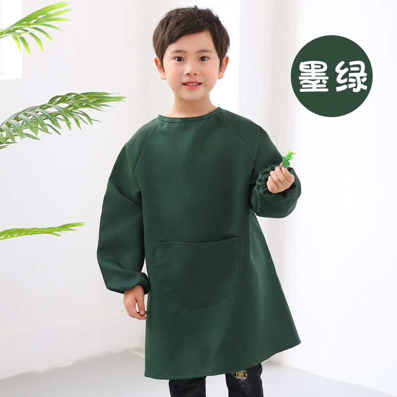 Topo infantil largo delantal de manga larga logotipo personalizado jardín de infantes pintura pintura anti-impresión de abrigo protector