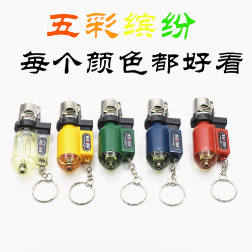 Small welding gun with strong personality, windproof metal plastic creative direct gas inflatable stall lighter