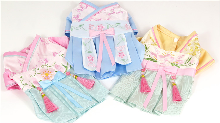 2021 New Pet Dog Cat Hanfu Tang Suit Skirt Ruskirt Ancient Fashion Clothes Spring, Summer, Autumn and Winter Clothes Wholesale