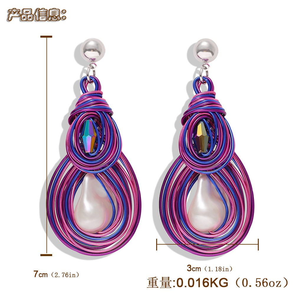 Alloy Gems Shaped Pearl Earrings Fashion Earrings Accessories Women&#39;s Earrings Wholesale display picture 1