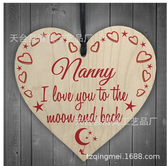 40 estilos 100mm amor madera chip colgante DIY madera colgante 1 paquete