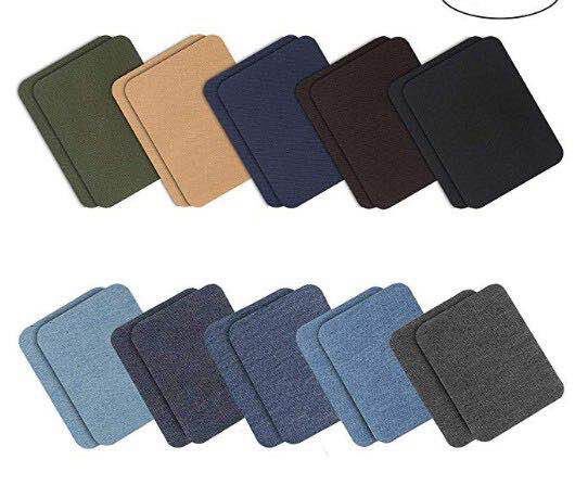 Color rectangular imitación Denim parche de planchado parche rodilla codo parche decorativo parche de tela de corte casual