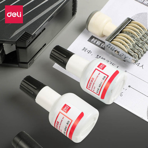 Deli number machine ink 7521 type coding machine oil ink black 40ml price machine price machine ink