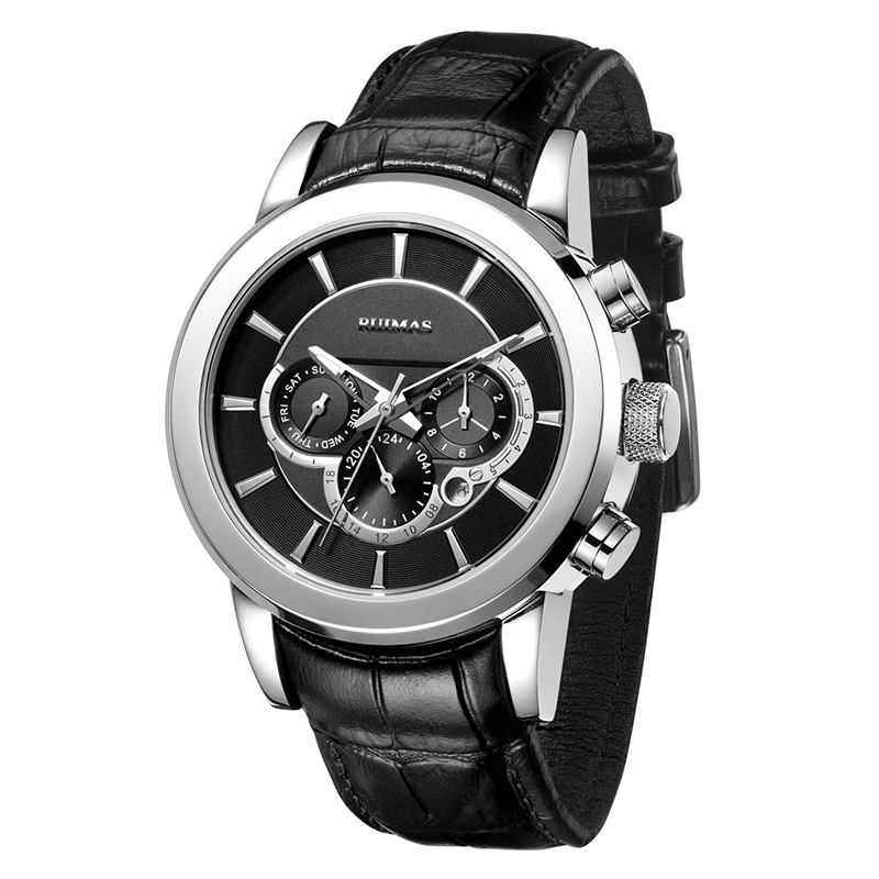 正品热卖瑞马仕RUIMAS商务全自动机械表男皮带多功能男士手表6767