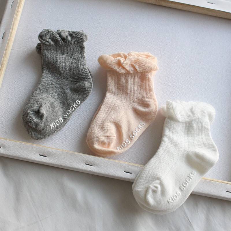 summer Mesh Borneol Hollow baby Socks 0-1-3 Short tube girl Lace stockings baby Mosquito socks