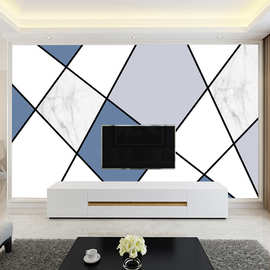 3D电视几何客厅背景墙壁画影视墙墙纸壁纸自粘无缝无纺布墙布代发