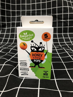新西兰奇异果园 Kiwigarden麦卢卡香橙蜂蜜棒棒糖硬糖果35g 5支装|ms
