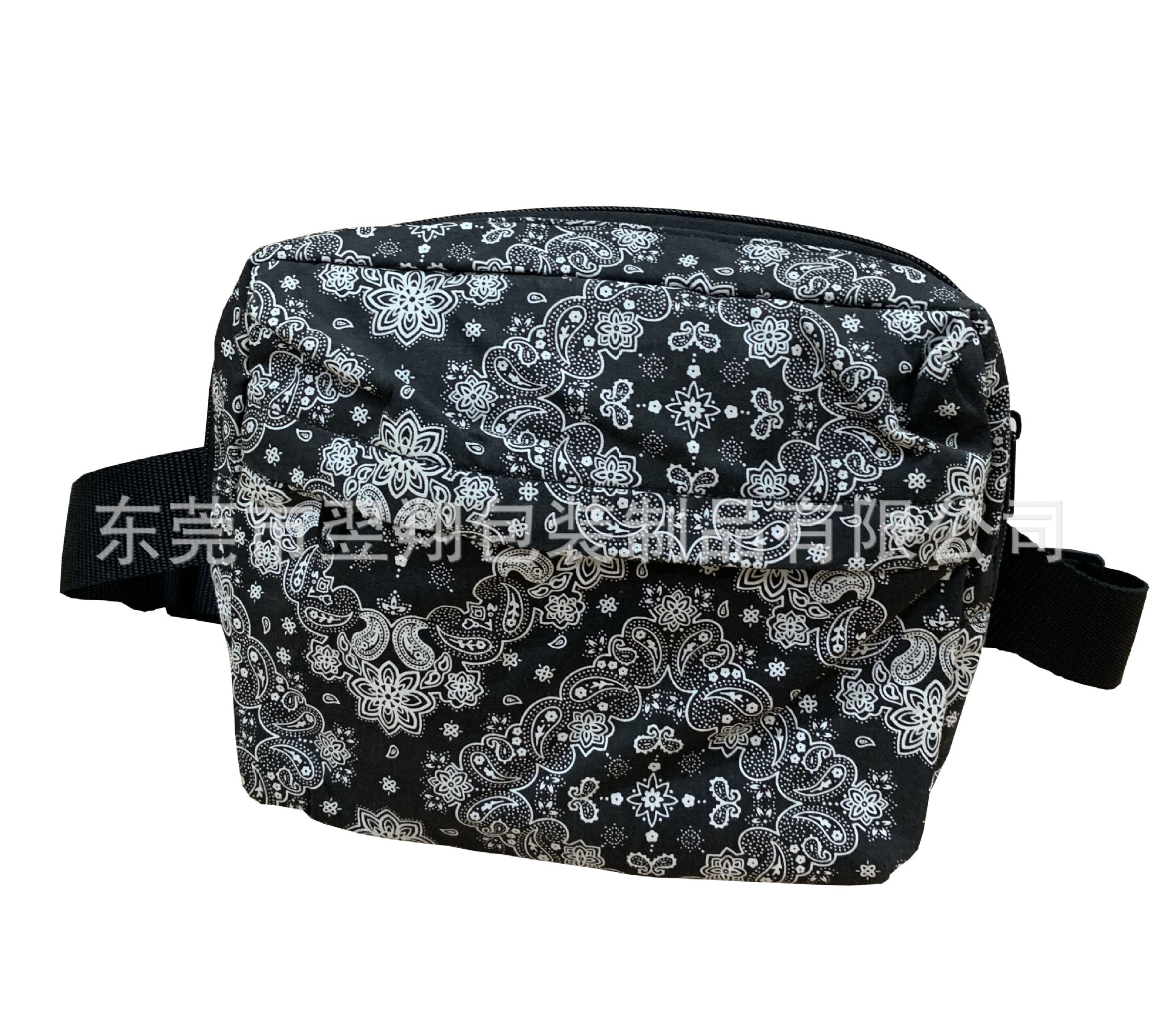 【厂家定制】棉布牛津布尼龙涤纶变形虫拉链内袋编织带腰包斜跨袋