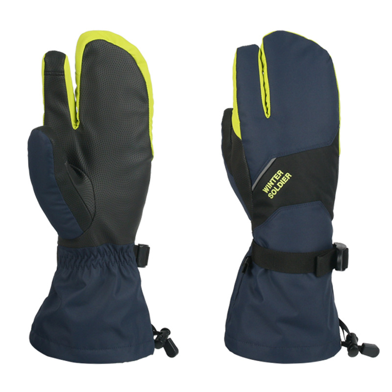 亚马逊情侣滑雪手套防水透气骑车户外登山可触屏三指并指保暖手套