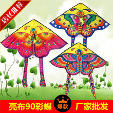 潍坊风筝批发亮布小彩蝴蝶风筝带线到手可玩儿童喜爱卡通三角风筝