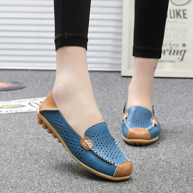 Breathable leather shoes for leisure for mother for pregnant, genuine leather