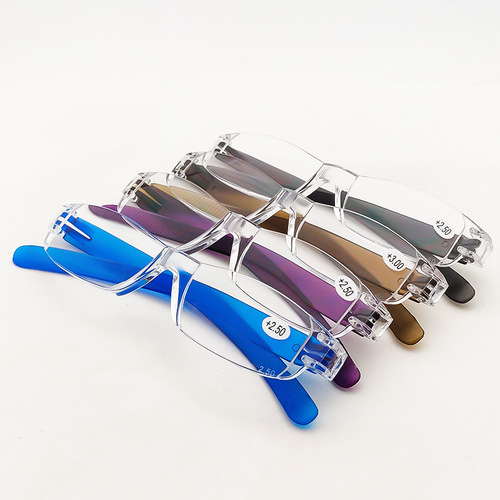 Wholesale of new fashionable anti-blue light reading glasses, all-in-one reading glasses that cannot be damaged by street stalls, ultra-light glasses for the elderly