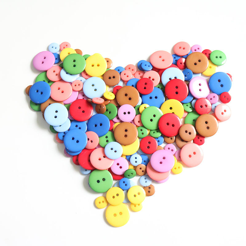 跨境电商 树脂两眼面包扣儿童DIY画画纽扣童装外套扣服装衬扣混装|ru