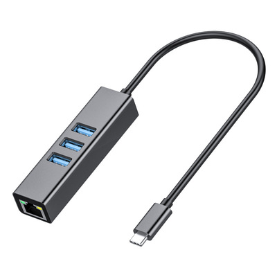 USB3.0轉千兆RJ45以太網卡type-c網線轉換器USB HUB集線器四合壹