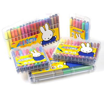 品牌文具学生水彩笔画画笔水笔冬己系列可洗水彩笔18/24/36/48色|ru