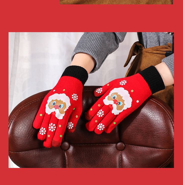 Femmes Noël Vêtement De Rue Père Noël Bonhomme De Neige Gants 1 Jeu display picture 3