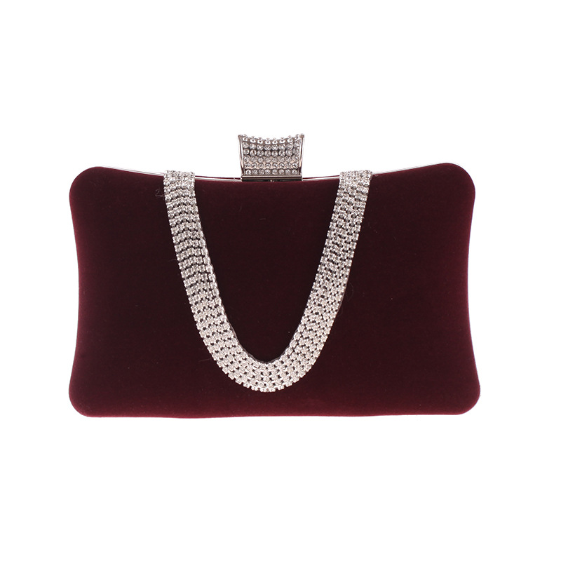 Bolsos De Mujer De Moda Con Dedos De Diamante Bolsos De Banquete De Noche Bolsos De Franela En U display picture 15