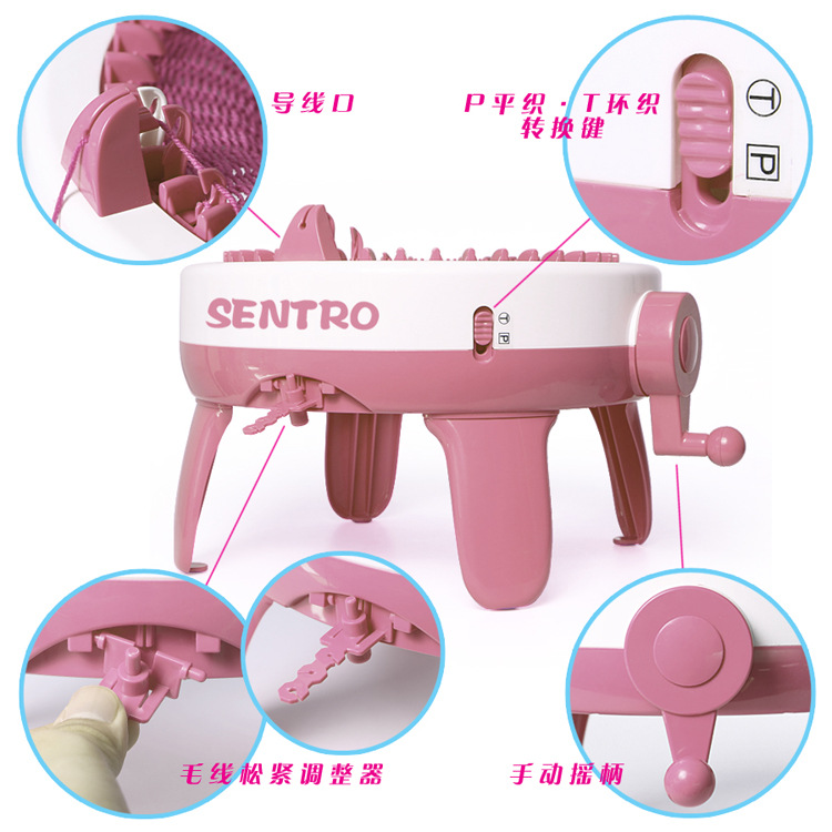 Máquina de tejer a mano grande de 40 agujas máquina de tejer de lana juguete padre-hijo máquina de tejer de lana DIY serie Morandi