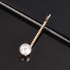 Hairgrip with bow from pearl, Korean style, simple and elegant design