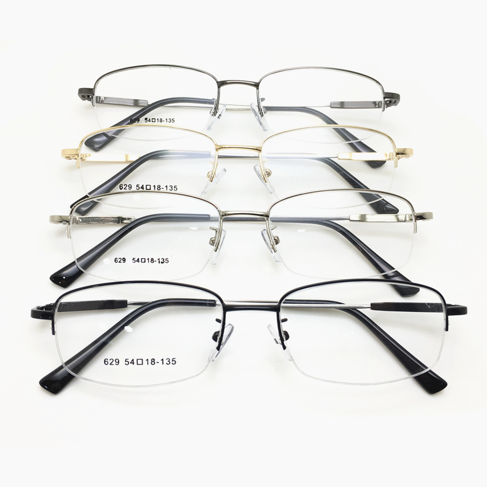 新款金属记忆钛半框眼镜架厂家直销男款大框近视眼镜框批发