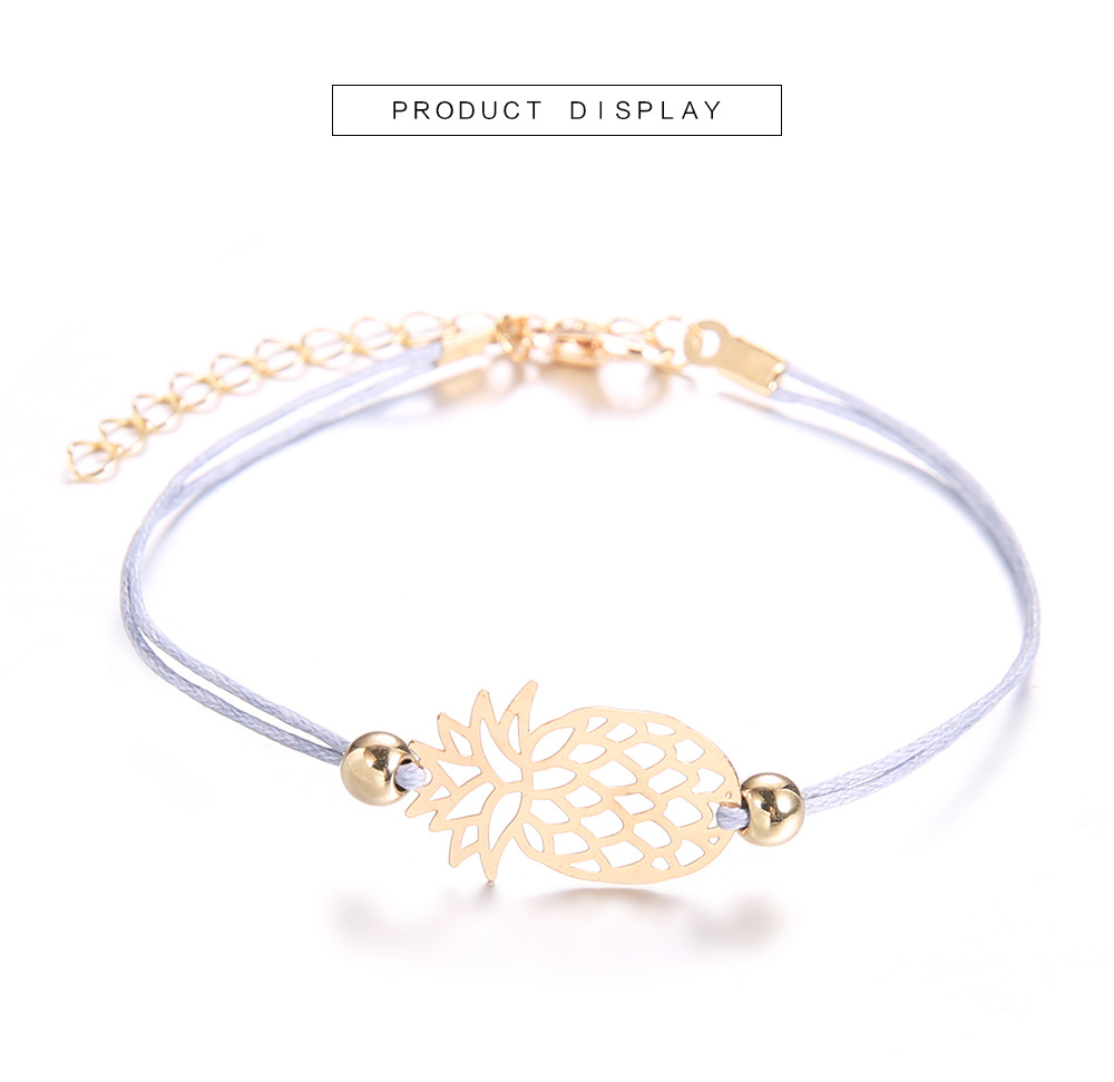 pineapple heart map sea turtle blue bead turquoise bracelet 5piece setpicture6